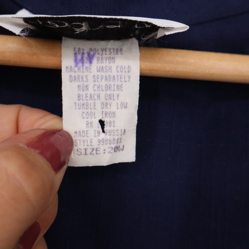 Apparenza Blazer Womens 20W Navy Blue Single Button NWT - Picture 4 of 7